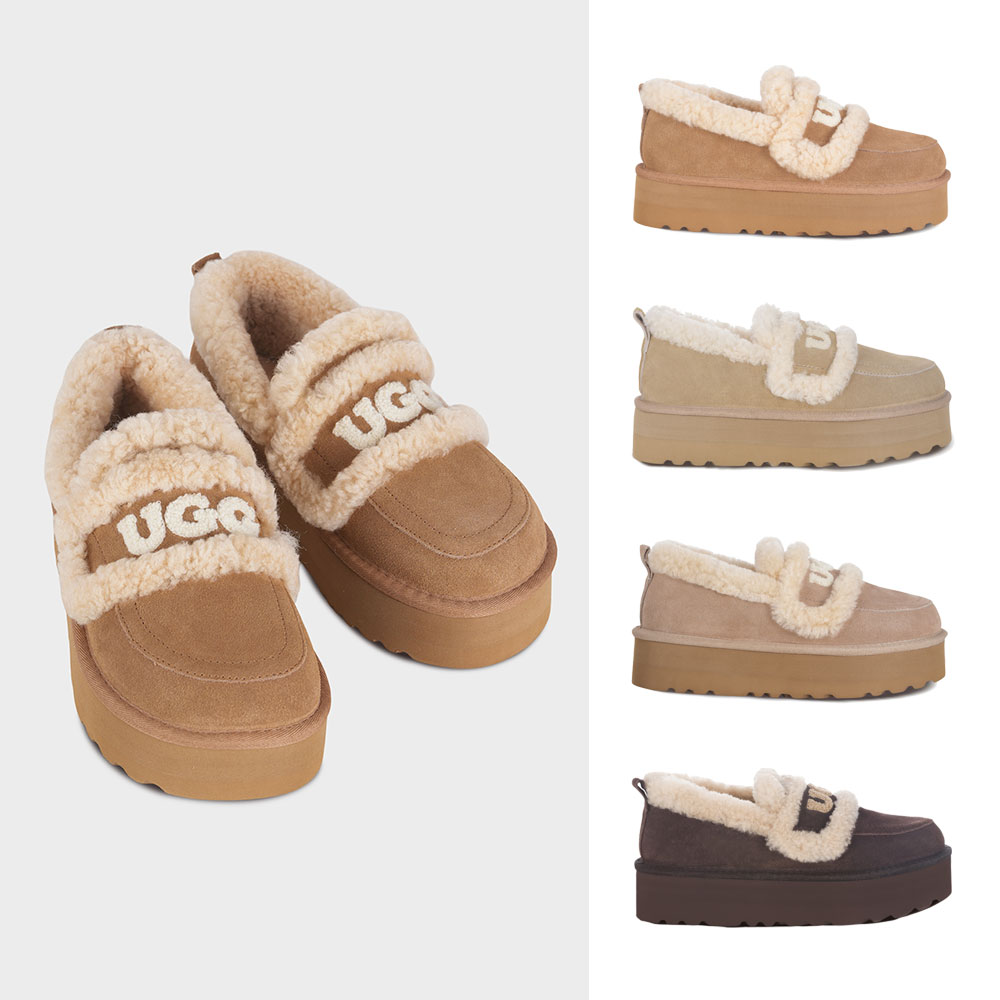 [무료배송] 호주정품 오즈라나 로고 시어링 플랫폼 로퍼 (굽 4cm) OZLANA UGG OZ1006