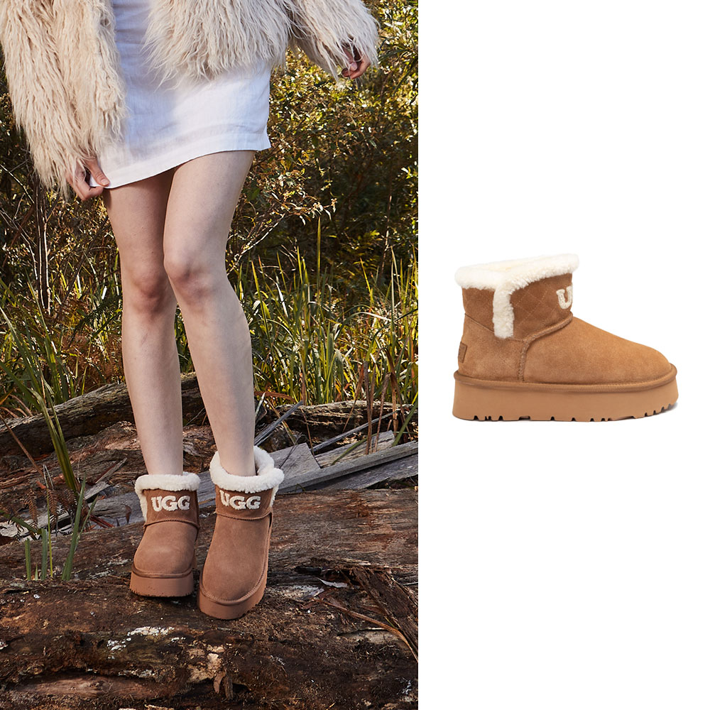 [무료배송] 호주정품 오즈웨어 본다이 마테라세 플랫폼 시어링 미니 부츠 (굽 4.5cm) OZWEAR UGG OB915MP