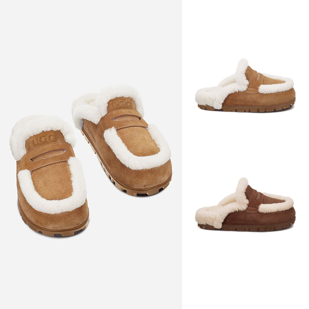 [무료배송] 호주정품 오즈라나 로고 시어링 슬리퍼 (굽 2.5cm) OZLANA UGG OZ3016