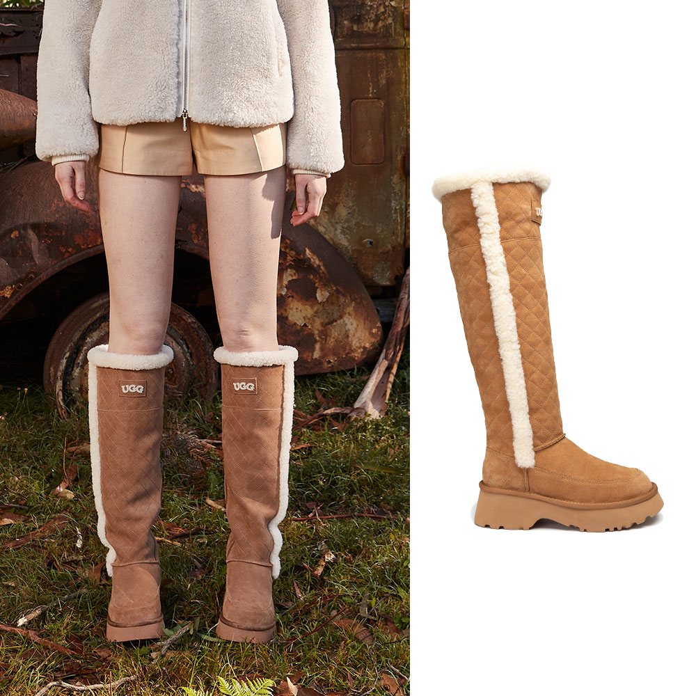 [무료배송] 호주정품 오즈웨어 퀴나 마틀라세 시어링 롱 부츠 (굽 5cm) OZWEAR UGG OB984M