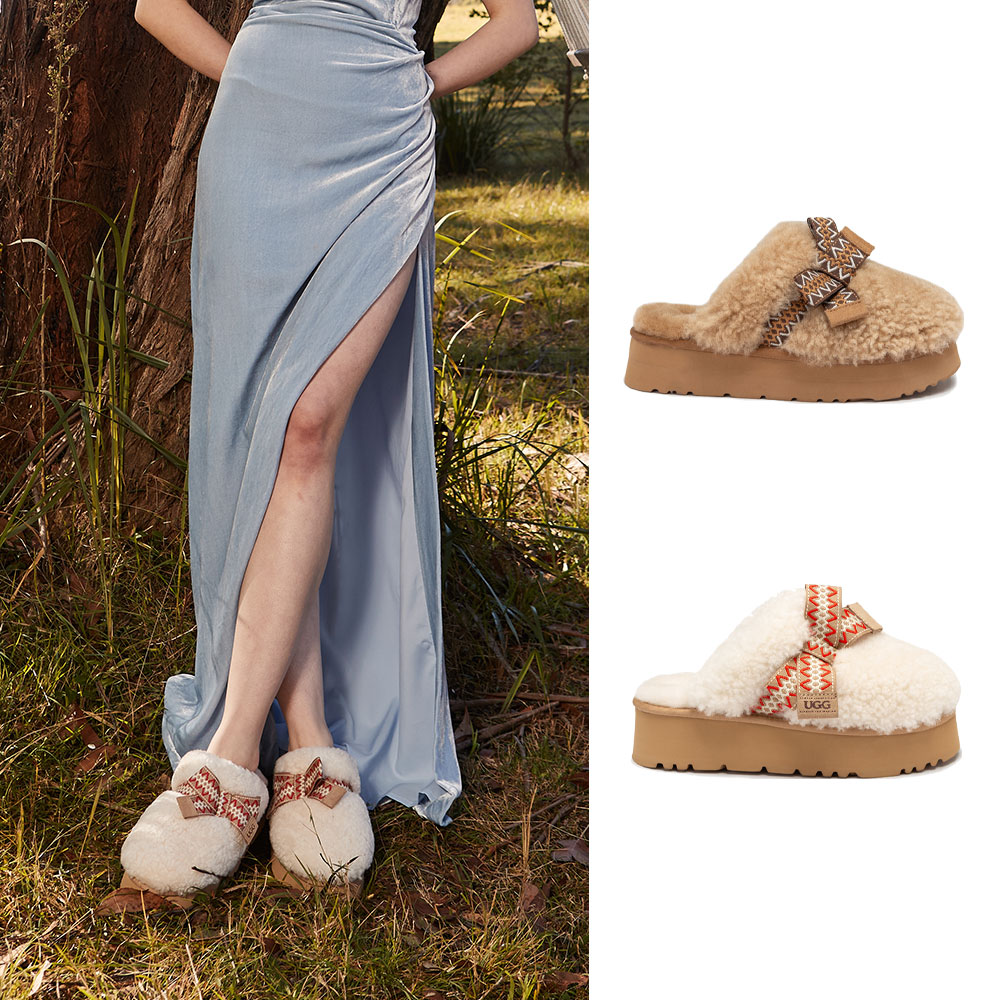 [무료배송] 호주정품 오즈웨어 세밀라 시어링 플랫폼 슬리퍼 (굽5cm) OZWEAR UGG OB955