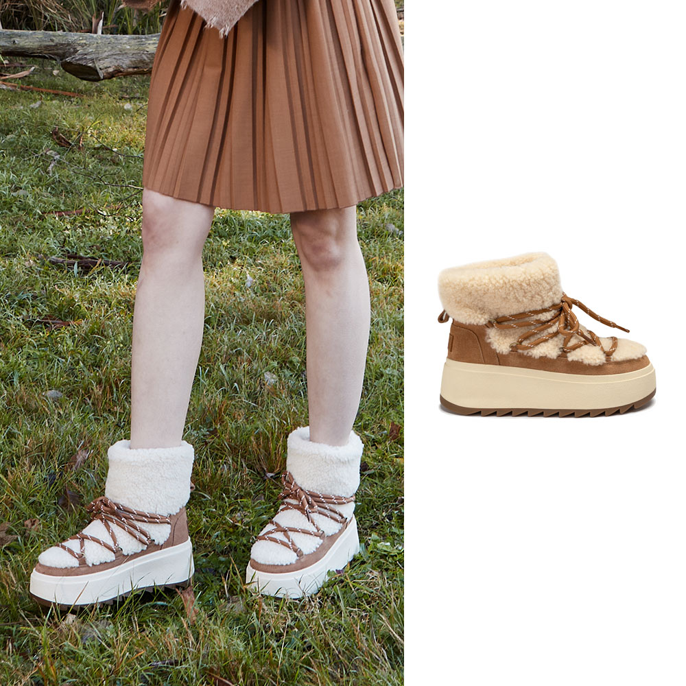 [무료배송] 호주정품 오즈웨어 칼굴리 시어링 어그 부츠 (굽 5cm) OZWEAR UGG OB992